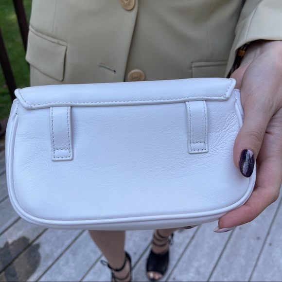 FURLA Mini Belt Bag/cross/shoulder Bag light white SOFT leather. AUTHENTIC! - Picture 9 of 12